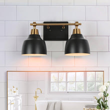 Hyelducc 2-Light Black and Brass Vanity Light