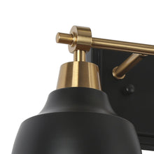 Hyelducc 2-Light Black and Brass Vanity Light