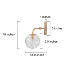 Thalictrum 1-Light Modern Gold Globe Seeded-Glass Wall Sconces