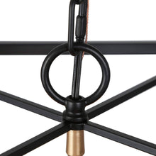 Hengrava 6-Light Modern Minimalist Black & Gold Chandelier, Square