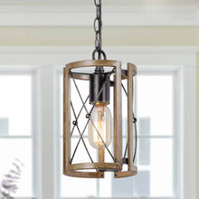 Muffsangh 1-Light Mini Wood Farmhouse Pendant Light Fixtures