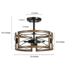 Muffsangh 2-Light Small Wood Semi-Flush-Mount Light