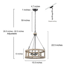 Heloise 3-Light Small Wood Chandelier