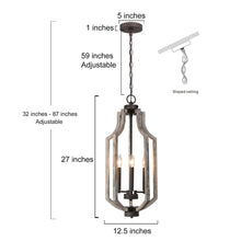 Reyanlery 3-Light Mini Wood Chandelier