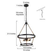 Claunifer 3-Light Small Black Chandelier