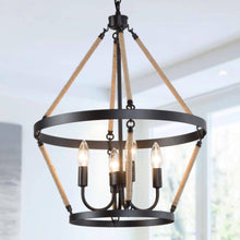 Claunifer 4-Light Small Black Chandelier