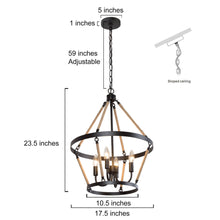 Claunifer 4-Light Small Black Chandelier