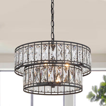 Chispa 4-Light Small Black Crystal Chandelier