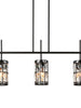 Chispa 3-Light 31.5-in Black Modern Linear Crystal Kitchen Island Light