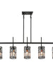 Chispa 5-Light 45-in Black Modern Linear Crystal Kitchen Island Light