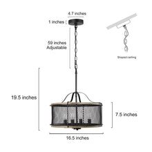 Ophrys 4-Light Small Black Chandelier