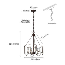 Anasipia 6-Light 21"Modern Rustic Chandelier,Geometric Metal Frame