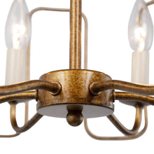 Penmitria 6-Light 21"Modern Gold Chandelier, Geometric Metal Frame