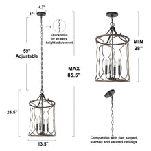 Celosia 4-Light Mini Wood Chandelier