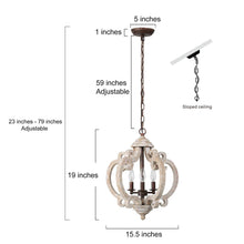 Euexia 3-Light Small Wood Chandelier