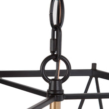 Janice 4-Light 12.5"Modern Black Chandelier, Geometric Metal Frame