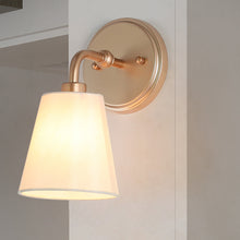 Capaneusnoien 1-Light Modern Gold Fabric Cone Wall Sconces