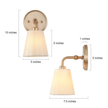 Capaneusnoien 1-Light Modern Gold Fabric Cone Wall Sconces