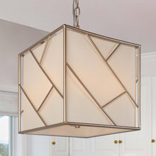 Herevenir 4-Light 11" Modern Gold Chandelier, Fabric&Frame Square