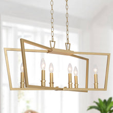 Falkowitz 6-Light 28.5-in Gold Rectangle Kitchen Island Light