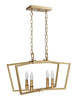 Falkowitz 4-Light 21-in Gold Rectangle Kitchen Island Light