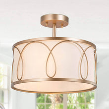 Resplendor 3-Light Small Gold Semi-Flush-Mount Light