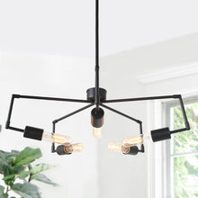 Cyphostemma 5-Light 24.5" Modern Black Chandelier, Unique Radial