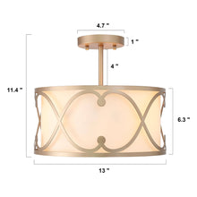 Cummiskey 3-Light Small Gold Semi-Flush-Mount Light