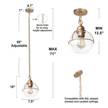 Camglorata 1-Light Mini Gold Modern Pendant Light Fixtures