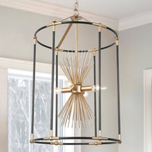 Erlindanuel 4-Light 16" Modern Black Chandelier, Frame Cylinder