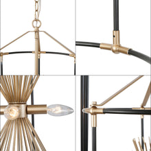 Erlindanuel 4-Light 16" Modern Black Chandelier, Frame Cylinder