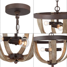 Kcathine 3-Light Mini Wood Chandelier