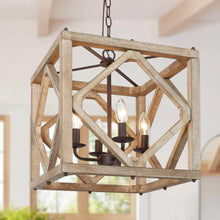 Elijah 4-Light Small Wood Chandelier