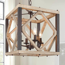 Elijah 4-Light Small Wood Chandelier