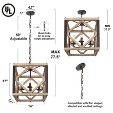 Elijah 4-Light Small Wood Chandelier