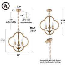 Hyipake 4-Light Small Gold Chandelier