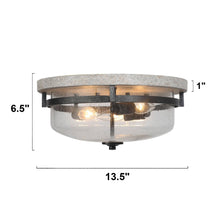 Capybara 3-Light Small Wood Flush-Mount Light