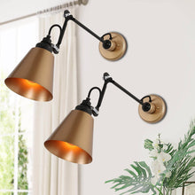 Aurelienne 1-Light 2 Pack Black & Gold Swing Arm Wall Sconces