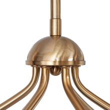 Orivulnum 6-Light 27" Modern Brass Chandelier, Fabric Cone Shade