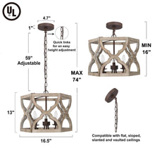 Hippometiph 3-Light Small Wood Chandelier