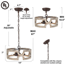 Estournel 3-Light Small Wood Chandelier