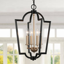 Dendrophylax 4-Light 15" Modern Black and Brass Chandelier