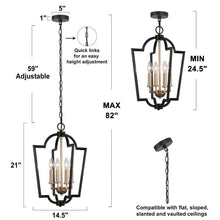 Dendrophylax 4-Light 15" Modern Black and Brass Chandelier