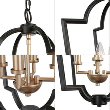 Dendrophylax 4-Light 15" Modern Black and Brass Chandelier