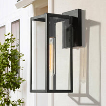 Booth 14"H 1-Light Black Outdoor Wall Lantern