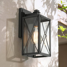 Atvorid 12"H 1-Light Black Outdoor Wall Light