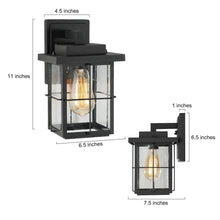 Stan 11"H 1-Light Black Outdoor Wall Lantern