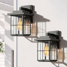 Bioeasdera 11"H 1-Light Black Outdoor Wall Light Set of 2