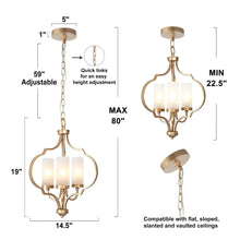 Nopalitos 3-Light Small Gold Chandelier