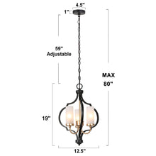 Nopalitos 3-Light Small Black Chandelier